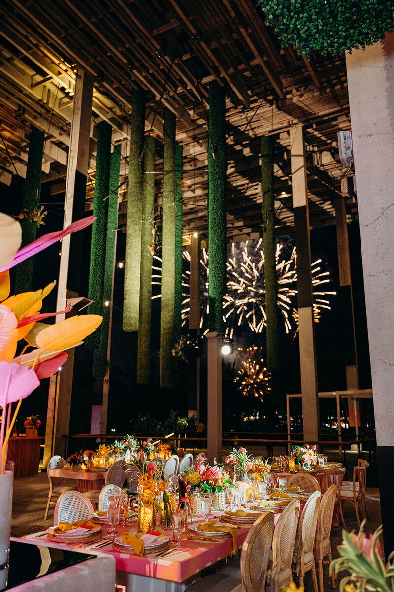 Colorful reception design from Chris Weinberg Events