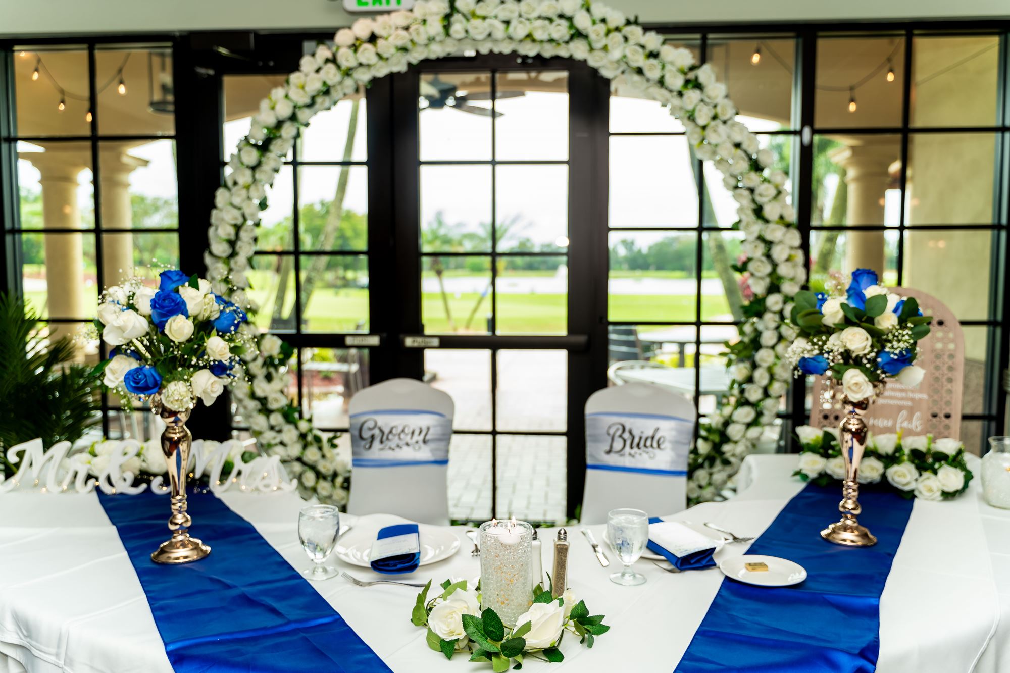 Reception room with floral decor at Club 19