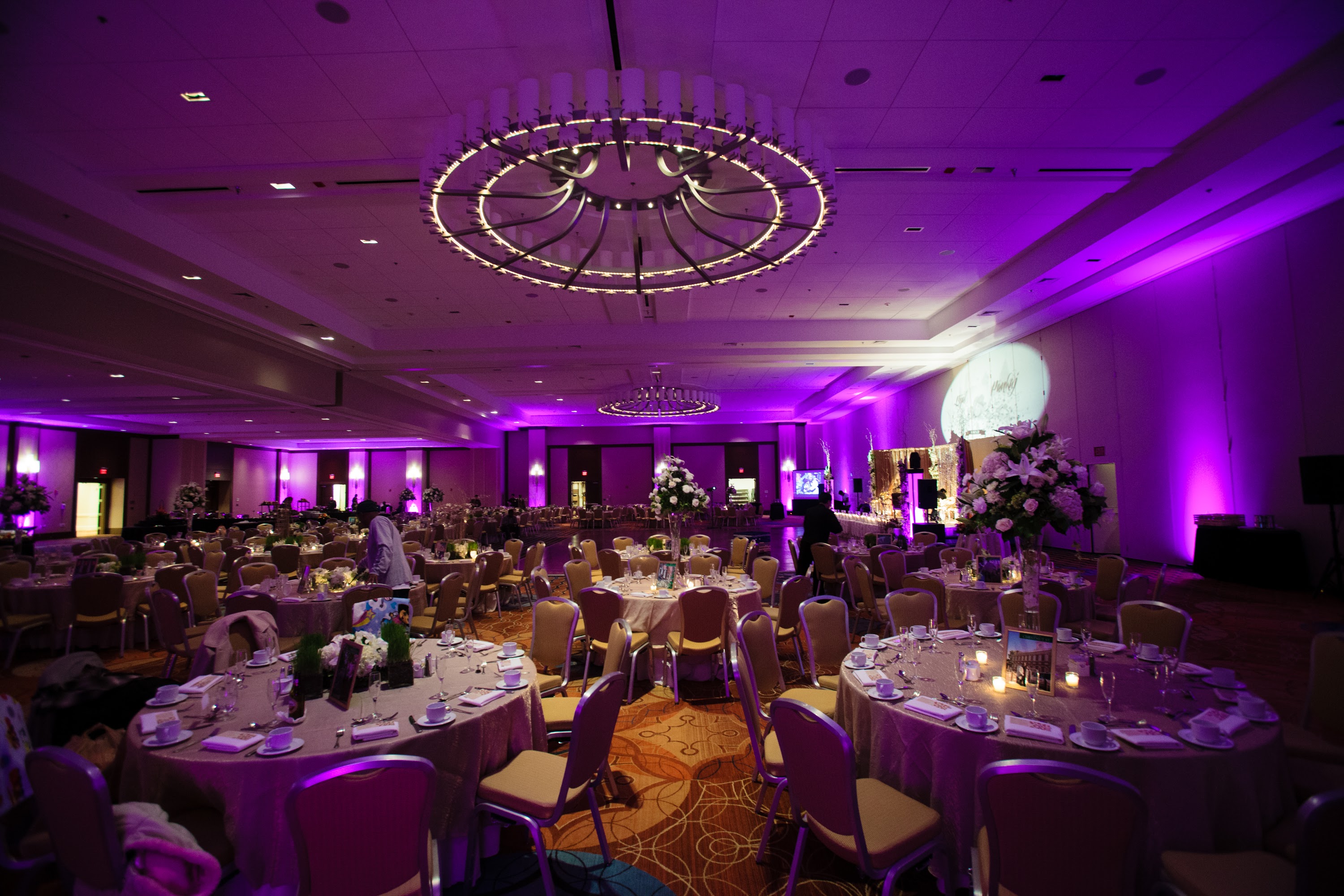 Reception decor and lighting by Creative Decor