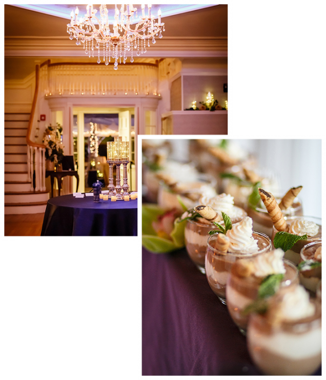 Interior and floral details at Mansion on Broadway