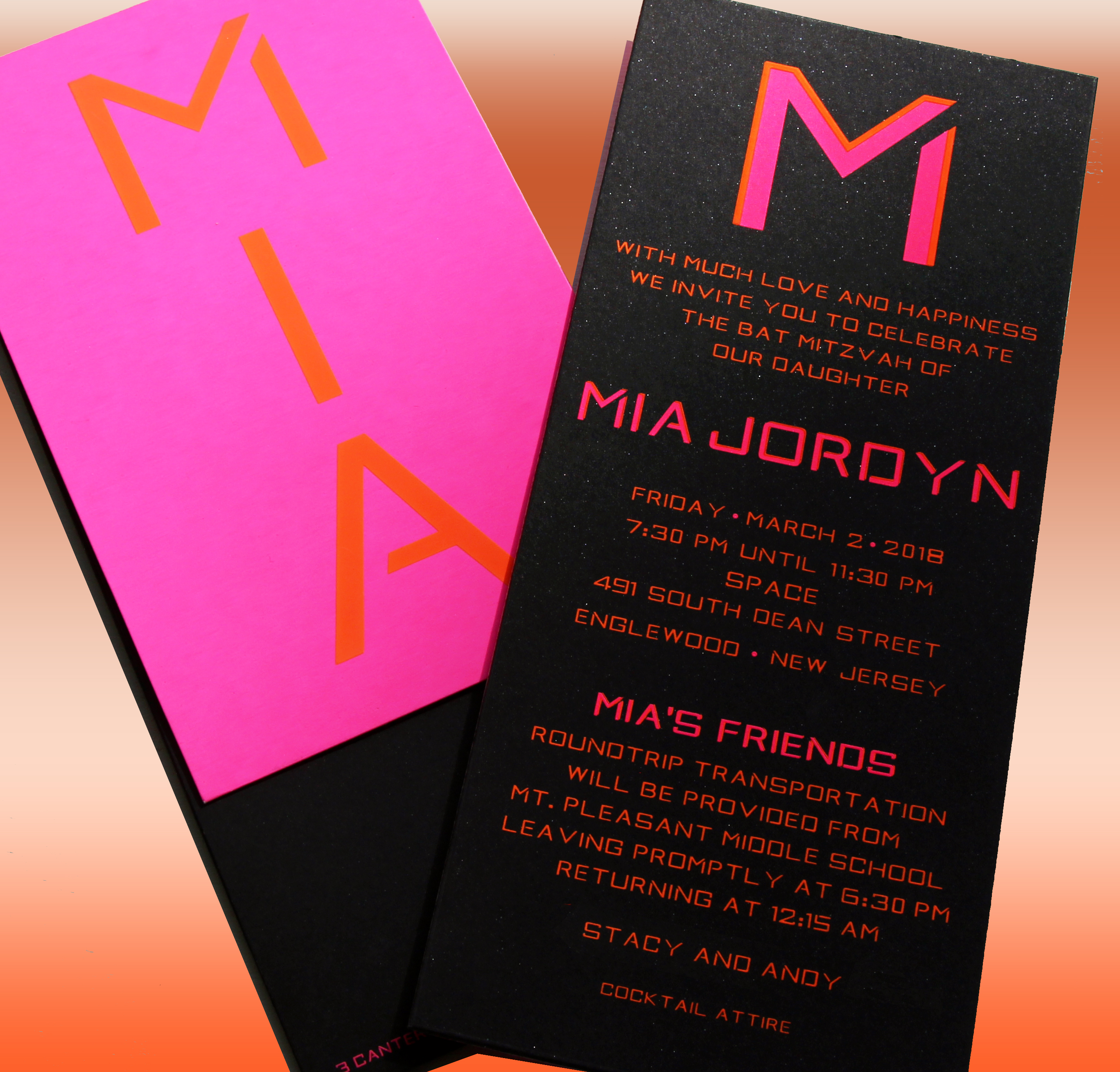 Custom mitzvah invitation from Paper Capers